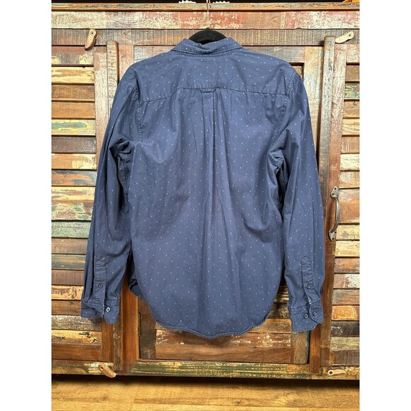 Denim & Flower Ricky Singh Button Up Shirt Faded Dark Blue All Over Anchors Sz L - Picture 2 of 9